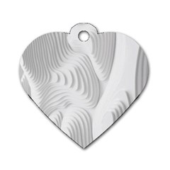 Illusion Waves Dog Tag Heart (two Sides) by Sparkle