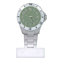 Illusion Waves Pattern Plastic Nurses Watch by Sparkle