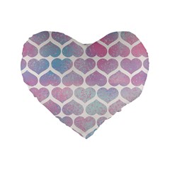 Multicolored Hearts Standard 16  Premium Flano Heart Shape Cushions by SychEva