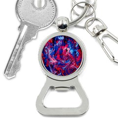 Painted Feathers Bottle Opener Key Chain by kaleidomarblingart