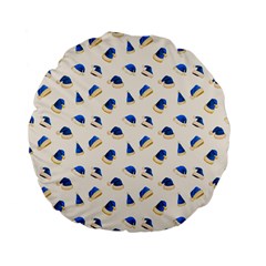 Blue Christmas Hats Standard 15  Premium Flano Round Cushions by SychEva