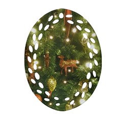 Christmas Tree Decoration Photo Ornament (oval Filigree) by dflcprintsclothing