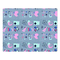 50s Diner Print Blue Double Sided Flano Blanket (large)  by NerdySparkleGoth
