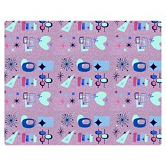 50s Diner Print Pink Double Sided Flano Blanket (medium)  by NerdySparkleGoth