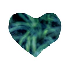 Blue Abstract Stars Standard 16  Premium Flano Heart Shape Cushions by DimitriosArt