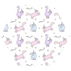 Unicorn Cats Pattern 2 Wooden Puzzle Hexagon by Littlebird