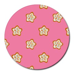 Cookies Pattern Pink Round Mousepads by Littlebird