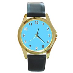 Reference Round Gold Metal Watch by VernenInk