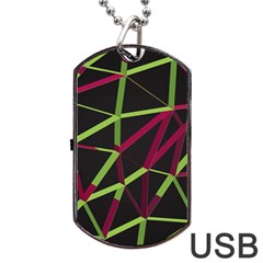 3d Lovely Geo Lines X Dog Tag Usb Flash (one Side) by Uniqued
