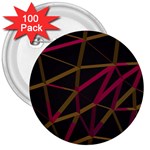 3D Lovely GEO Lines XI 3  Buttons (100 pack)  Front