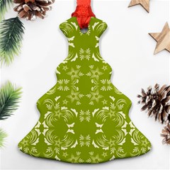 Floral Folk Damask Pattern  Christmas Tree Ornament (two Sides) by Eskimos