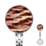 Pink  Waves Flow Series 7 Stainless Steel Nurses Watch Front