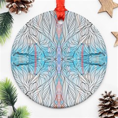Blue Repeats I Ornament (round) by kaleidomarblingart