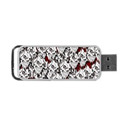 Demonic Skulls Pattern, Spooky Horror, Halloween Theme Portable Usb Flash (two Sides) by Casemiro