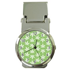 Weed Pattern Money Clip Watches by Valentinaart