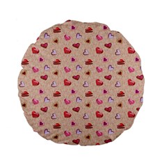 Sweet Heart Standard 15  Premium Flano Round Cushions by SychEva