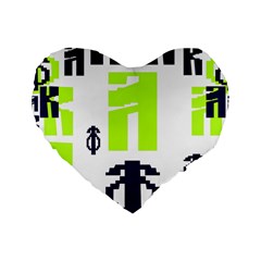 Abstract Pattern Geometric Backgrounds   Standard 16  Premium Flano Heart Shape Cushions by Eskimos