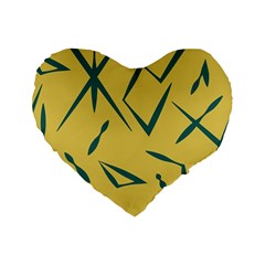 Abstract Pattern Geometric Backgrounds   Standard 16  Premium Flano Heart Shape Cushions by Eskimos