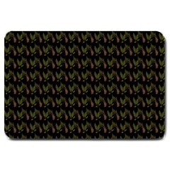 Fern Pattern 2 Black Large Doormat  by violetheavensky