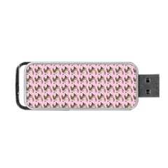 Fern Pattern 2 Pink Portable Usb Flash (two Sides) by violetheavensky