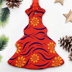 Folk Flowers Print Floral Pattern Ethnic Art Christmas Tree Ornament (two Sides) by Eskimos