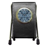 Folk flowers print Floral pattern Ethnic art Pen Holder Desk Clock Front