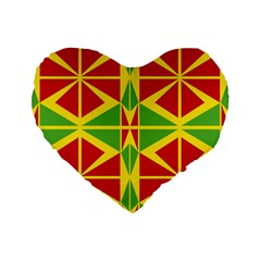 Abstract Pattern Geometric Backgrounds   Standard 16  Premium Flano Heart Shape Cushions by Eskimos