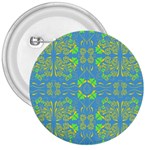 Floral folk damask pattern Fantasy flowers  3  Buttons Front
