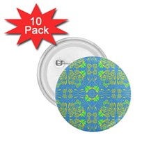 Floral Folk Damask Pattern Fantasy Flowers  1 75  Buttons (10 Pack) by Eskimos