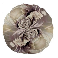 Fractal Feathers Large 18  Premium Flano Round Cushions by MRNStudios