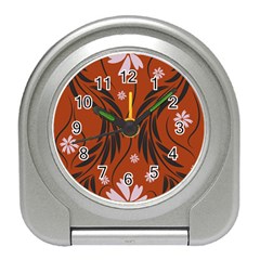 Folk Flowers Print Floral Pattern Ethnic Art Travel Alarm Clock by Eskimos