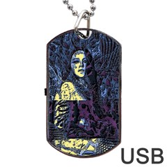Glitch Witch Ii Dog Tag Usb Flash (one Side) by MRNStudios