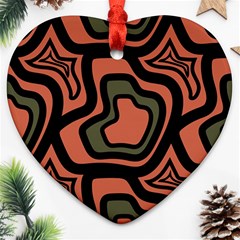 Abstract Pattern Geometric Backgrounds Heart Ornament (two Sides) by Eskimos