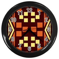 Abstract Pattern Geometric Backgrounds  Wall Clock (black) by Eskimos