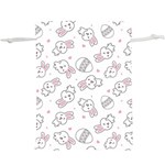 Cute Pattern With Easter Bunny Egg  Lightweight Drawstring Pouch (XL) Front