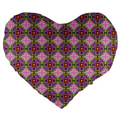 Seamless Psychedelic Pattern Large 19  Premium Heart Shape Cushions by Jancukart