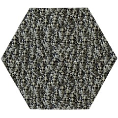 Creepy Head Motif Pattern Wooden Puzzle Hexagon by dflcprintsclothing