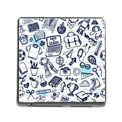 Hand-drawn-back-school-pattern Memory Card Reader (square 5 Slot) by Jancukart