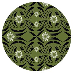 Folk Flowers Print Floral Pattern Ethnic Art Round Trivet by Eskimos
