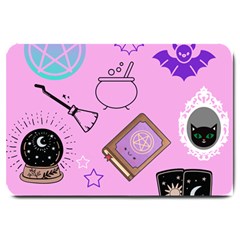 Pastel Goth Witch Pink Large Doormat  by NerdySparkleGoth