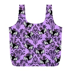 Purple Bats Full Print Recycle Bag (l) by NerdySparkleGoth