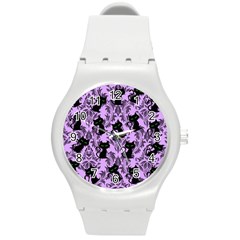 Purple Cats Round Plastic Sport Watch (m) by NerdySparkleGoth