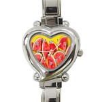 Watermelon Heart Italian Charm Watch Front