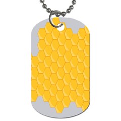 Hexagons Yellow Honeycomb Hive Bee Hive Pattern Dog Tag (one Side) by artworkshop