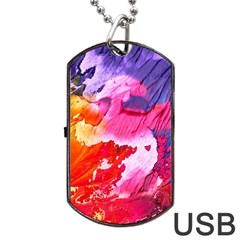 Colorful Painting Dog Tag Usb Flash (two Sides) by artworkshop