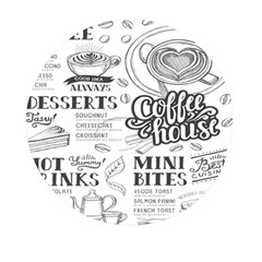 Vintage Coffee-tea-cafe-hamburger-menu-coffee-shop-menu Mini Round Pill Box by Jancukart