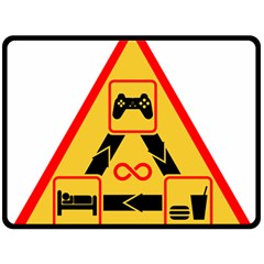 Gamer-geek-video-game-sign-fan Fleece Blanket (large)  by Jancukart