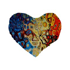 Colorful Structure Standard 16  Premium Flano Heart Shape Cushions by artworkshop