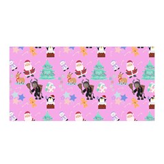 Pink Krampus Christmas Satin Wrap 35  X 70  by NerdySparkleGoth