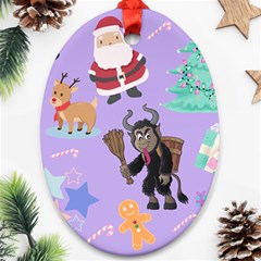 Purple Krampus Christmas Ornament (oval) by NerdySparkleGoth